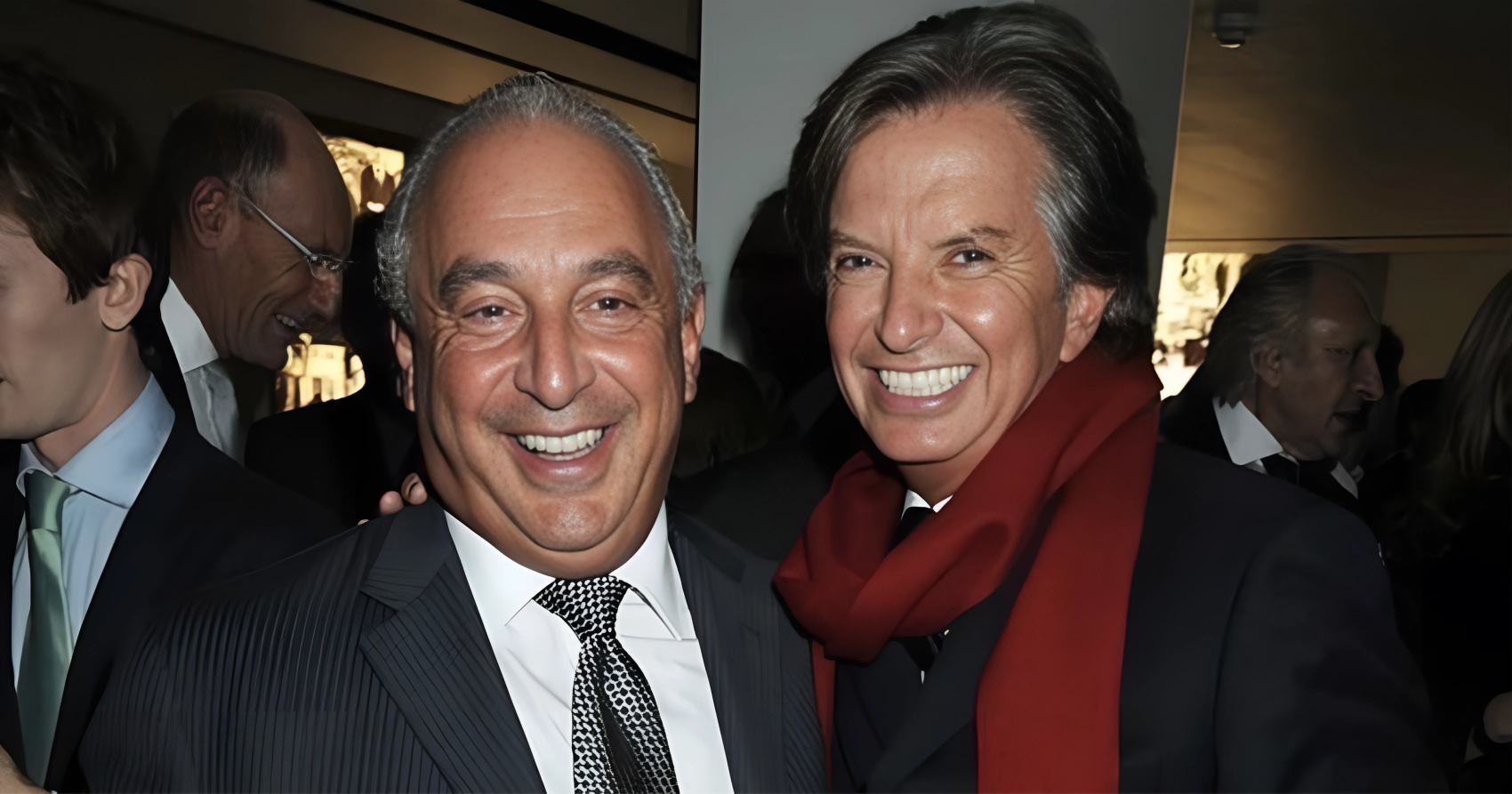 Richard Caring and Philip Green appearing together